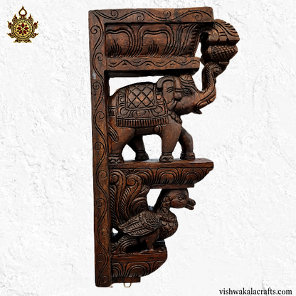 Elephant Trunk Up With Annam Big Wall Bracket Handicrafts (18x9.5x3.5) Inches (Single)