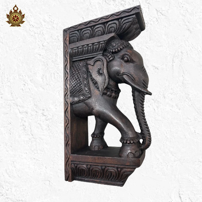 Elephant Bracket Teak with Rosewood Finish (Single)