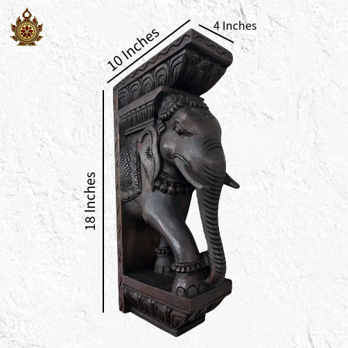 Elephant Bracket Teak with Rosewood Finish (Single)