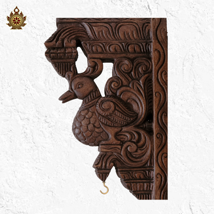 Annam wood carving wall bracket corbel traditional chettinad handicrafts rosewood color (Single)