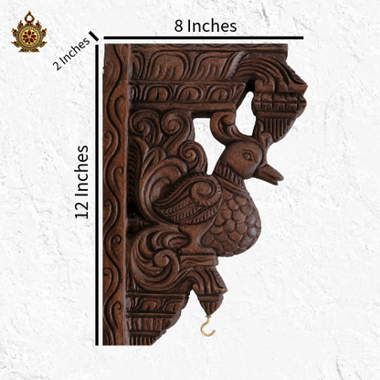 Annam wood carving wall bracket corbel traditional chettinad handicrafts rosewood color (Single)