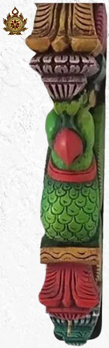 Parrot Wooden Wall Bracket Handcarved Ethnic Decor (Single)