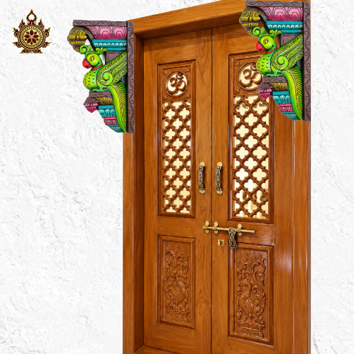 Parrot Wooden Wall Bracket Handcarved Ethnic Decor (Single)