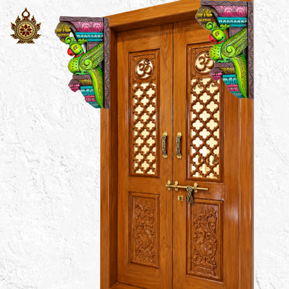 Parrot Wooden Wall Bracket Handcarved Ethnic Decor (Single)