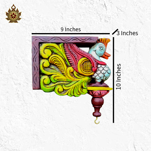 Swan annam wood carving wall bracket traditional chettinad handicrafts maghony wood (10x9x3) (Single)