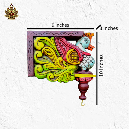 Swan annam wood carving wall bracket traditional chettinad handicrafts maghony wood (10x9x3) (Single)