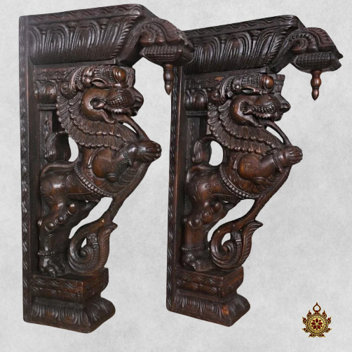 Yali (Dragon) Wall Bracket -Hand Carved Corbel (Single)
