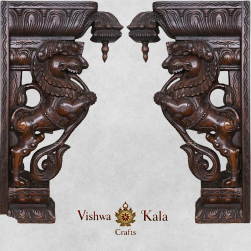 Yali (Dragon) Wall Bracket -Hand Carved Corbel (Single)