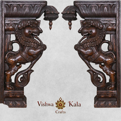 Yali (Dragon) Wall Bracket -Hand Carved Corbel (Single)
