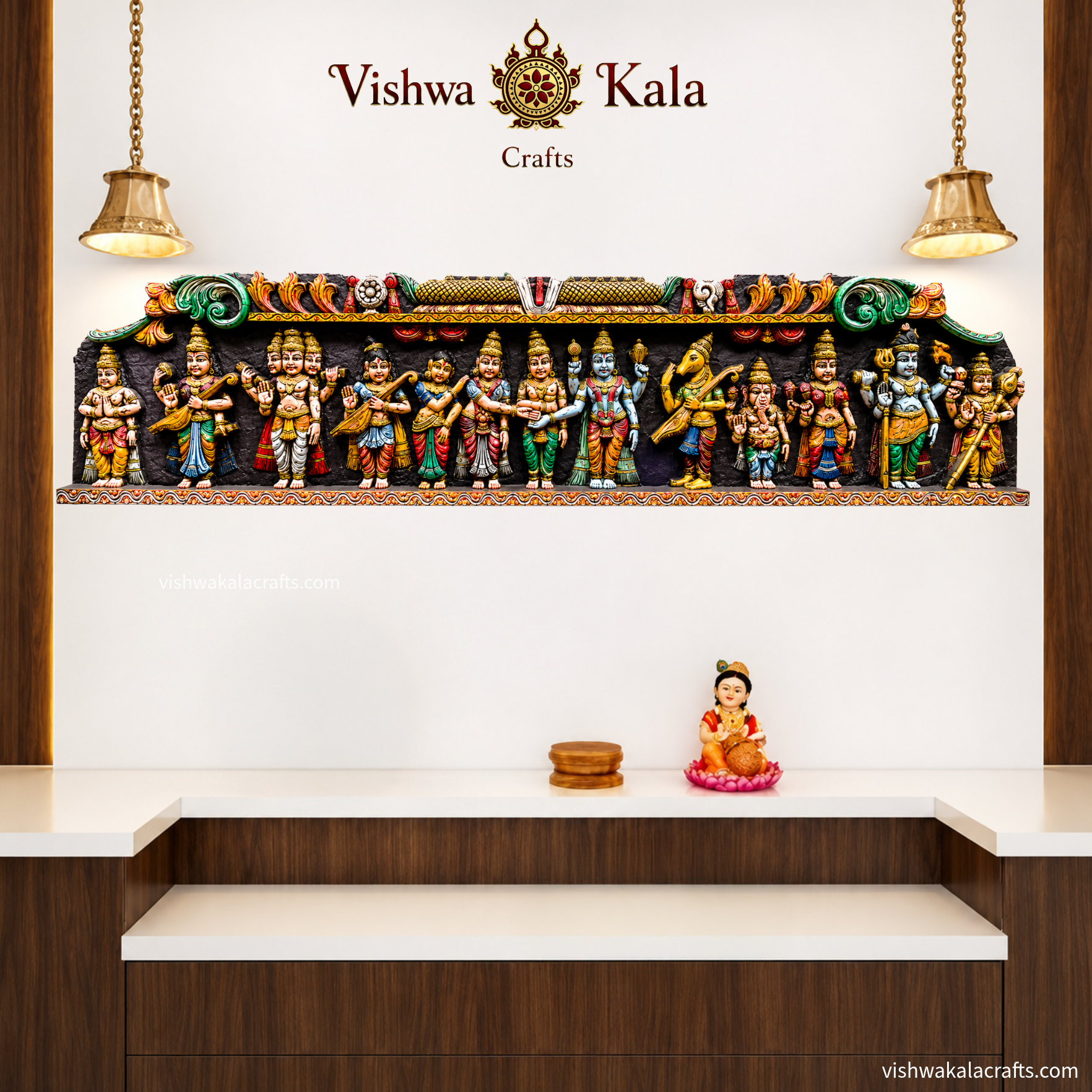 Wooden Srinivasa Kalyanam wall decor