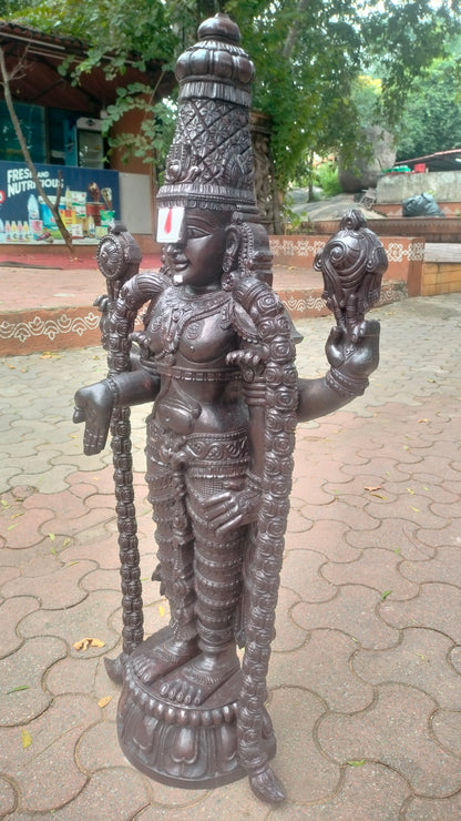 Handcrafted Lord Venkateswara (Balaji) Wooden Statue (4 feet)
